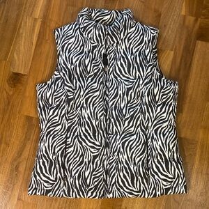 Charter club, petite small, animal print, quilted vest